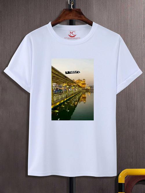 unisex white graphic printed t-shirt - 20856196 -  Standard Image - 0