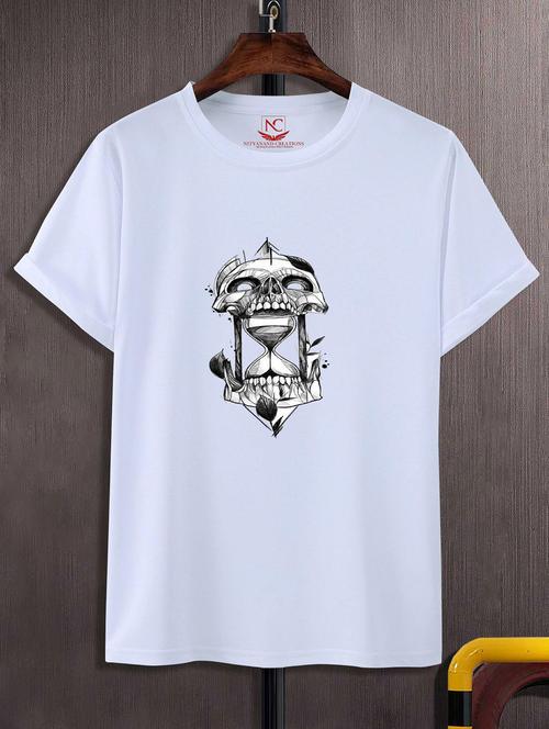 unisex white graphic printed t-shirt - 20856197 - Standard Image - 0