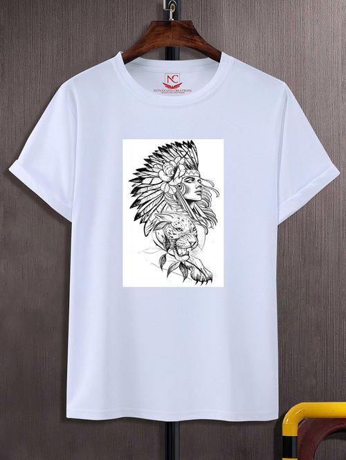 unisex white graphic printed t-shirt - 20856201 - Standard Image - 0