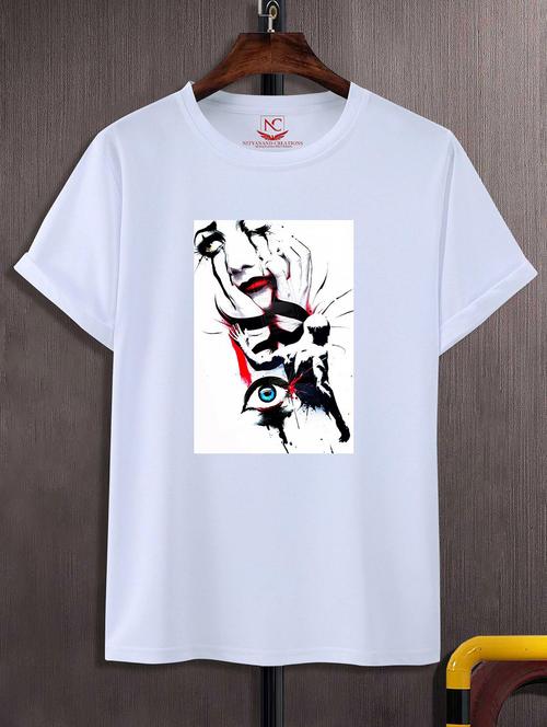 unisex white graphic printed t-shirt - 20856206 - Standard Image - 0