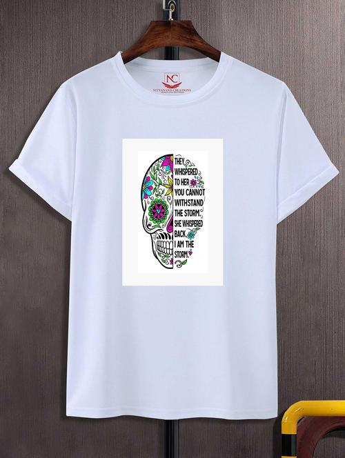 unisex white graphic printed t-shirt - 20856212 -  Standard Image - 0