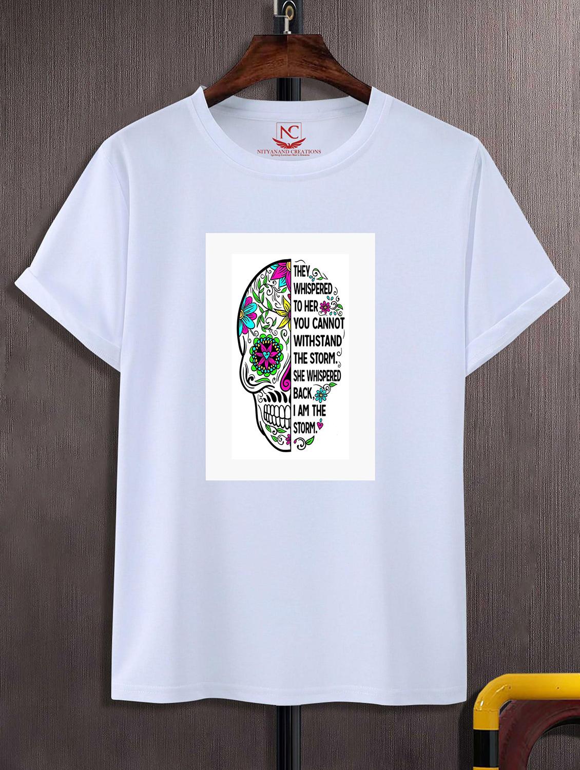 unisex white graphic printed t-shirt - 20856212 -  Zoom Image - 0