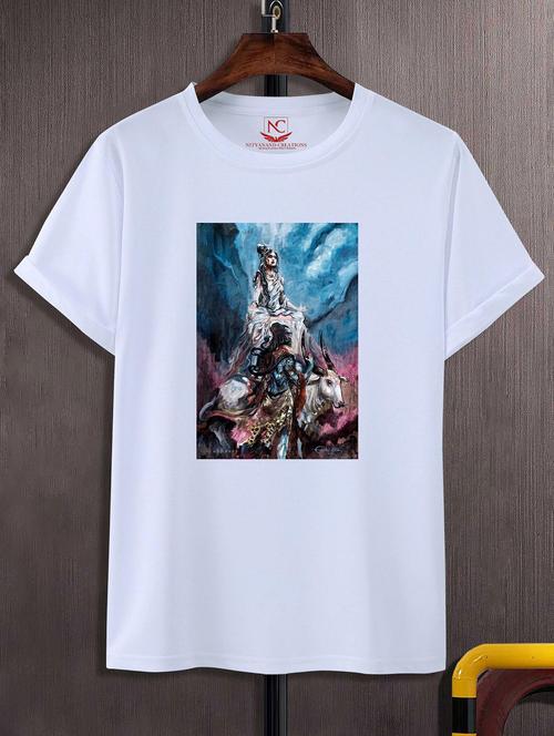 unisex white graphic printed t-shirt - 20856217 - Standard Image - 0