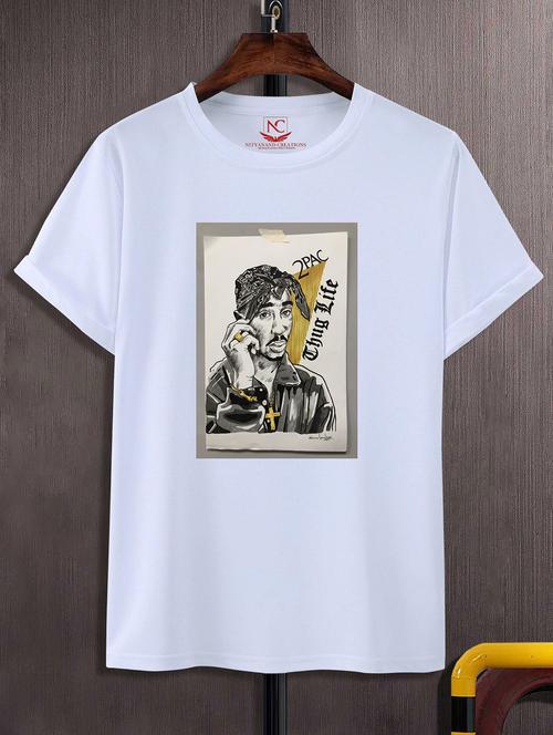 unisex white graphic printed t-shirt - 20856220 - Standard Image - 0