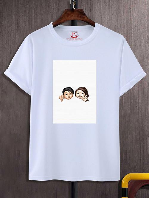 unisex white graphic printed t-shirt - 20856221 - Standard Image - 0