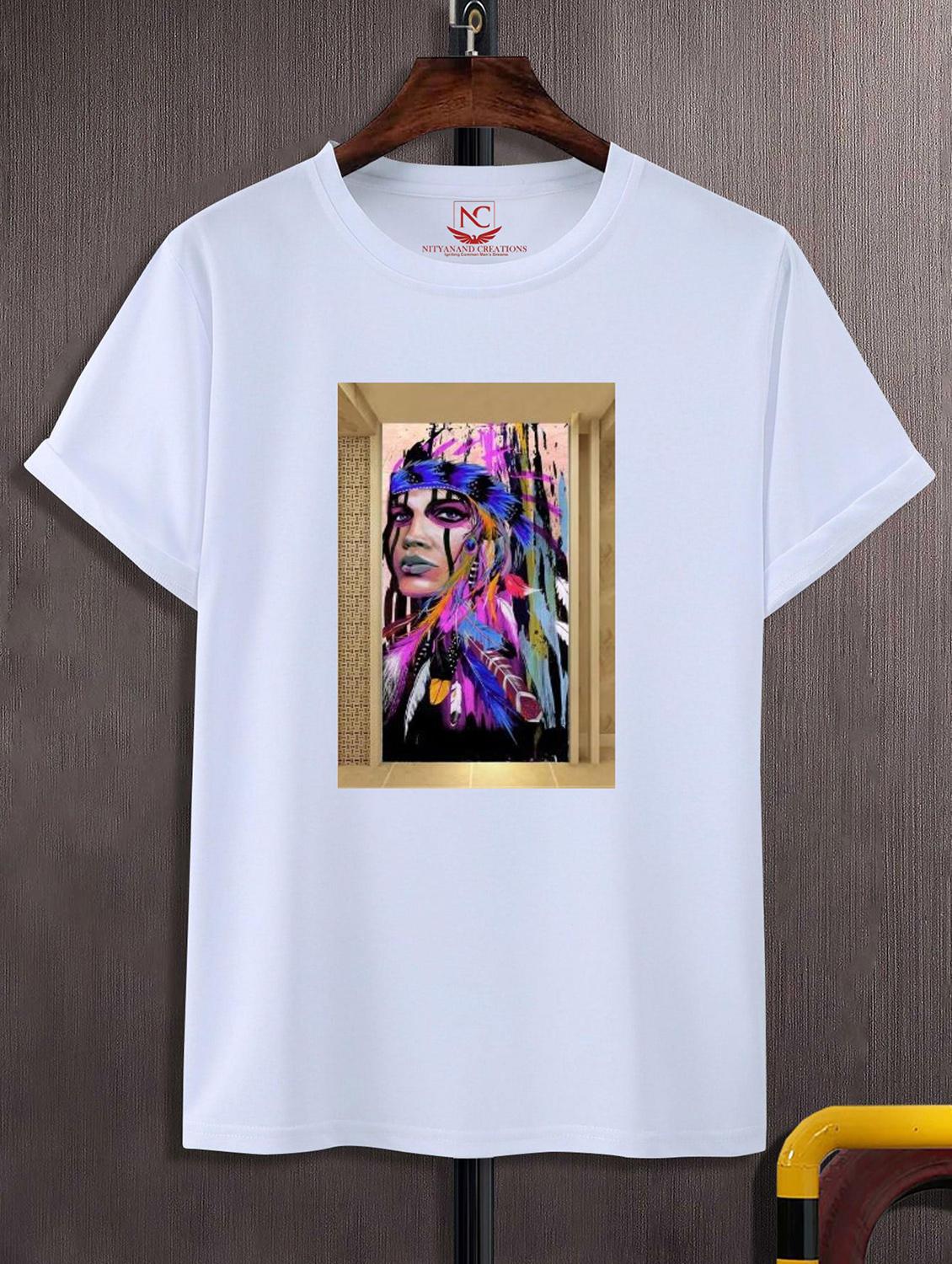 unisex white graphic printed t-shirt - 20856223 -  Zoom Image - 0