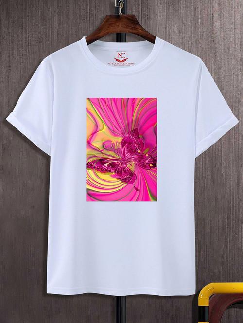 unisex white graphic printed t-shirt - 20856232 - Standard Image - 0