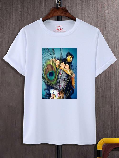 unisex white polyester graphic print t-shirt - 20856236 - Standard Image - 0