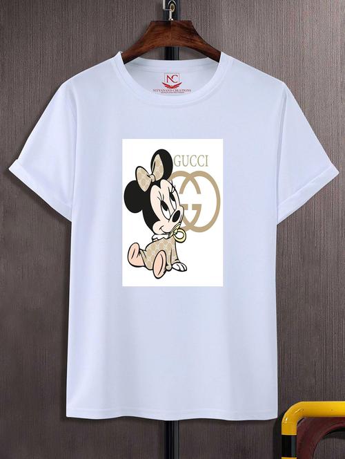 unisex white polyester graphic print t-shirt - 20856246 - Standard Image - 0