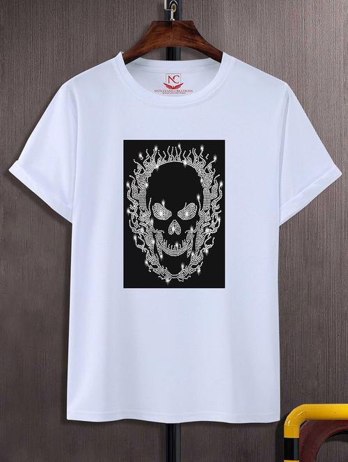 unisex white graphic printed t-shirt - 20856247 -  Standard Image - 0