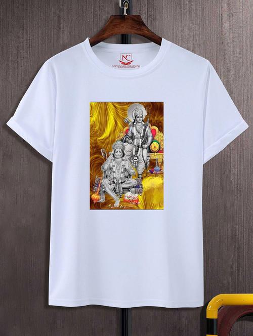 unisex white polyester graphic print t-shirt - 20856249 - Standard Image - 0