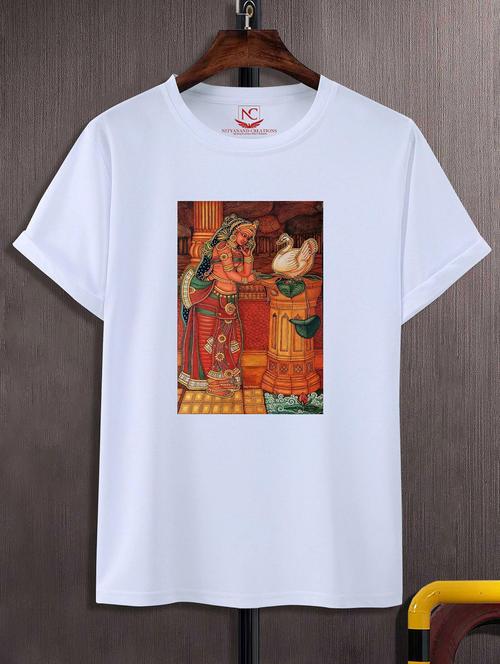 unisex white graphic printed t-shirt - 20856264 -  Standard Image - 0