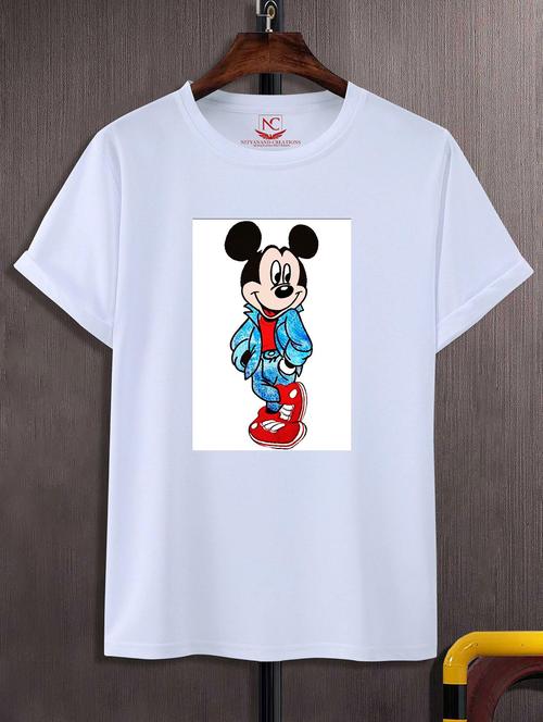 unisex white polyester graphic print t-shirt - 20856270 - Standard Image - 0
