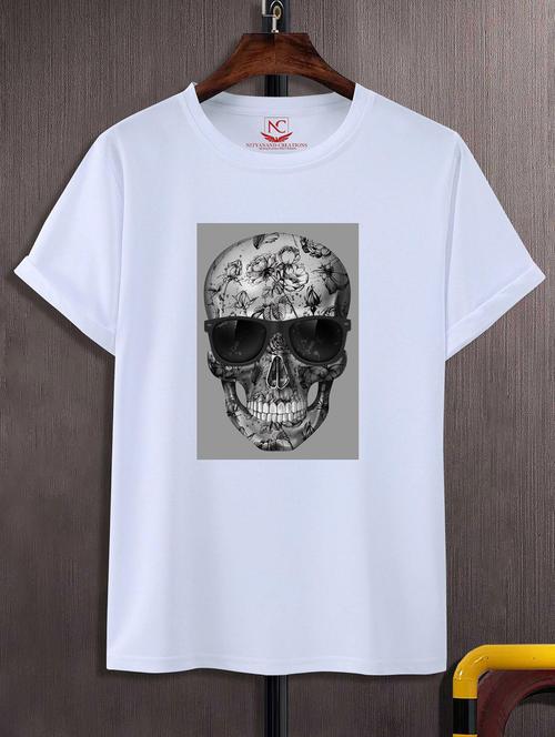unisex white polyester graphic print t-shirt - 20856301 - Standard Image - 0