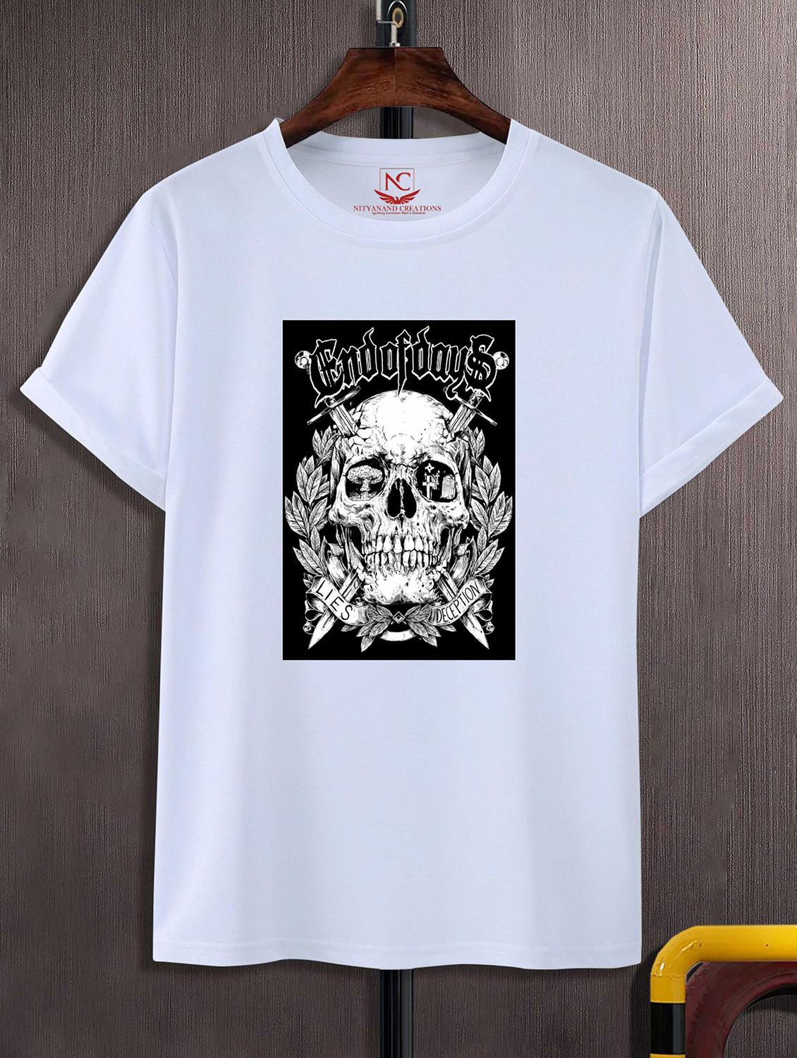 unisex white polyester graphic print t-shirt - 20856309 -  Zoom Image - 0