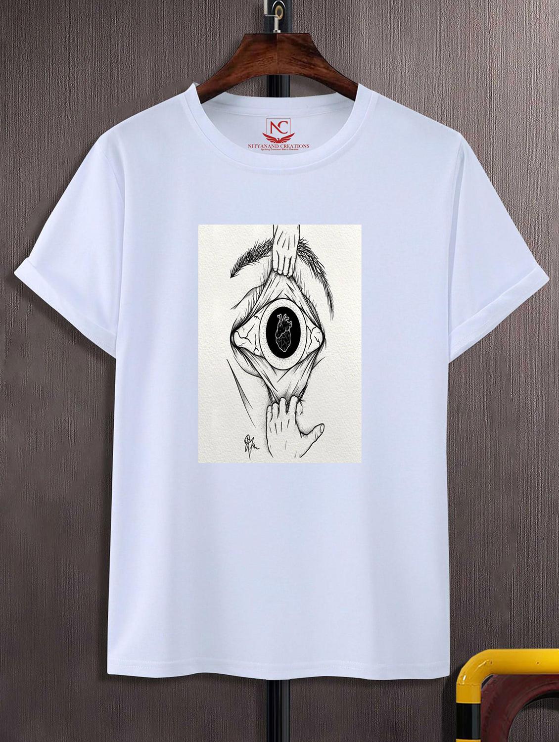 unisex white graphic printed t-shirt - 20856320 -  Zoom Image - 0