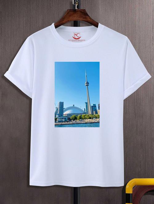 unisex white graphic printed t-shirt - 20856335 -  Standard Image - 0
