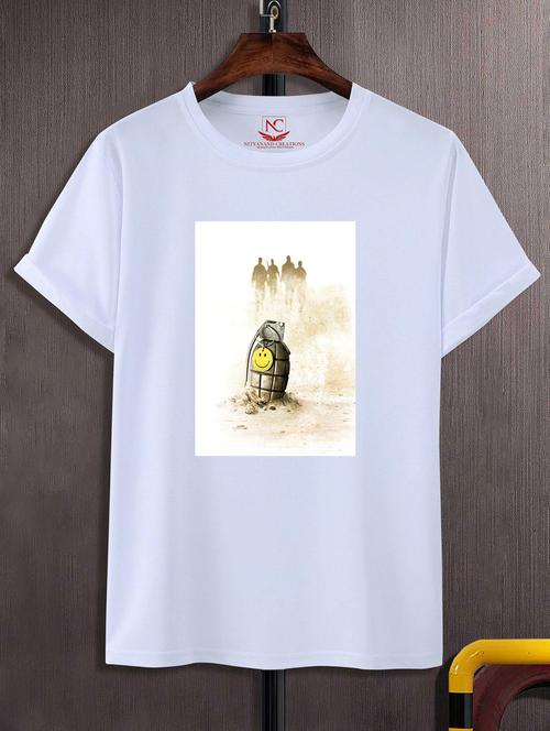 unisex white polyester graphic print t-shirt - 20856343 -  Standard Image - 0