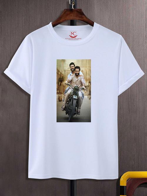 unisex white graphic printed t-shirt - 20856387 -  Standard Image - 0