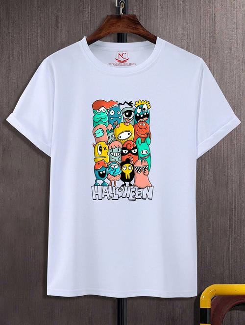unisex white graphic printed t-shirt - 20856394 - Standard Image - 0