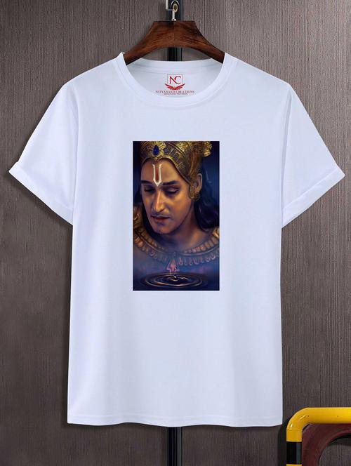 unisex white graphic printed t-shirt - 20856407 - Standard Image - 0