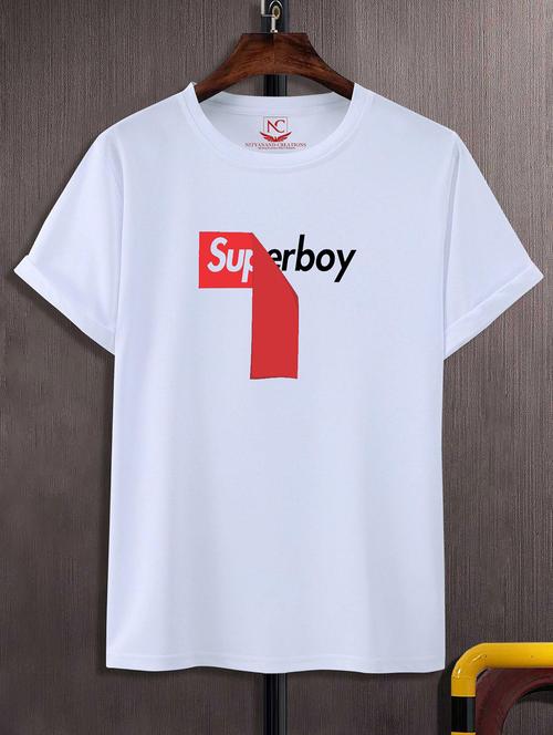 unisex white polyester graphic print t-shirt - 20856411 - Standard Image - 0