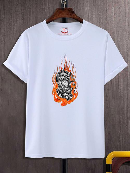 unisex white polyester graphic print t-shirt - 20856414 - Standard Image - 0