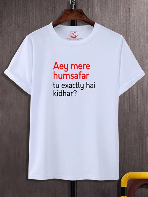 unisex white graphic printed t-shirt - 20856422 -  Standard Image - 0