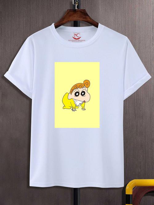 unisex white polyester graphic print t-shirt - 20856423 - Standard Image - 0