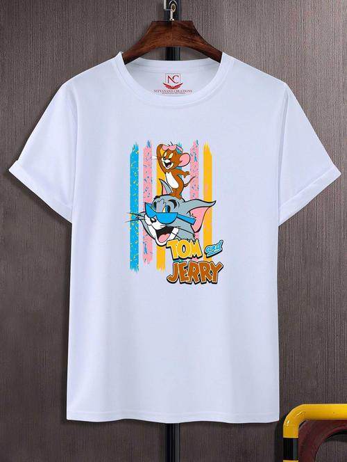 unisex white graphic printed t-shirt - 20856426 - Standard Image - 0