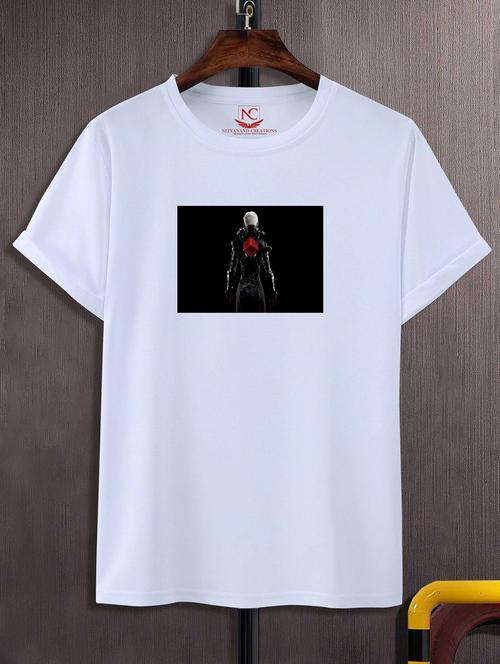 unisex white polyester graphic print t-shirt - 20856430 -  Standard Image - 0