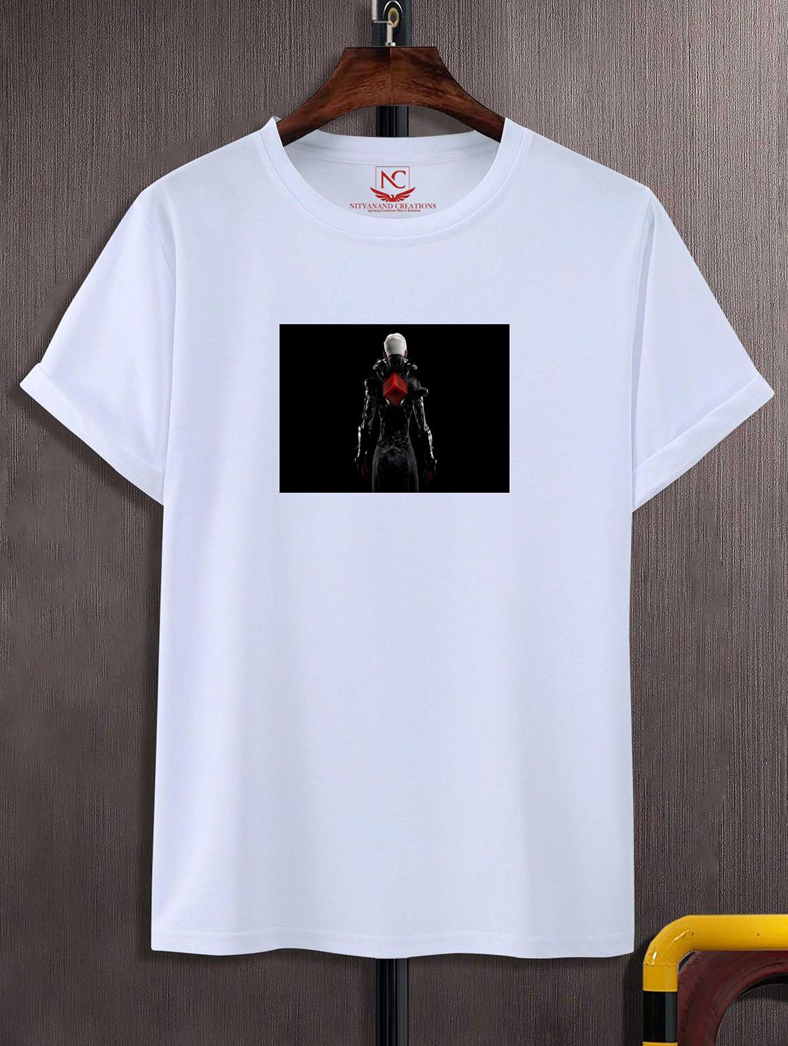 unisex white polyester graphic print t-shirt - 20856430 -  Zoom Image - 0