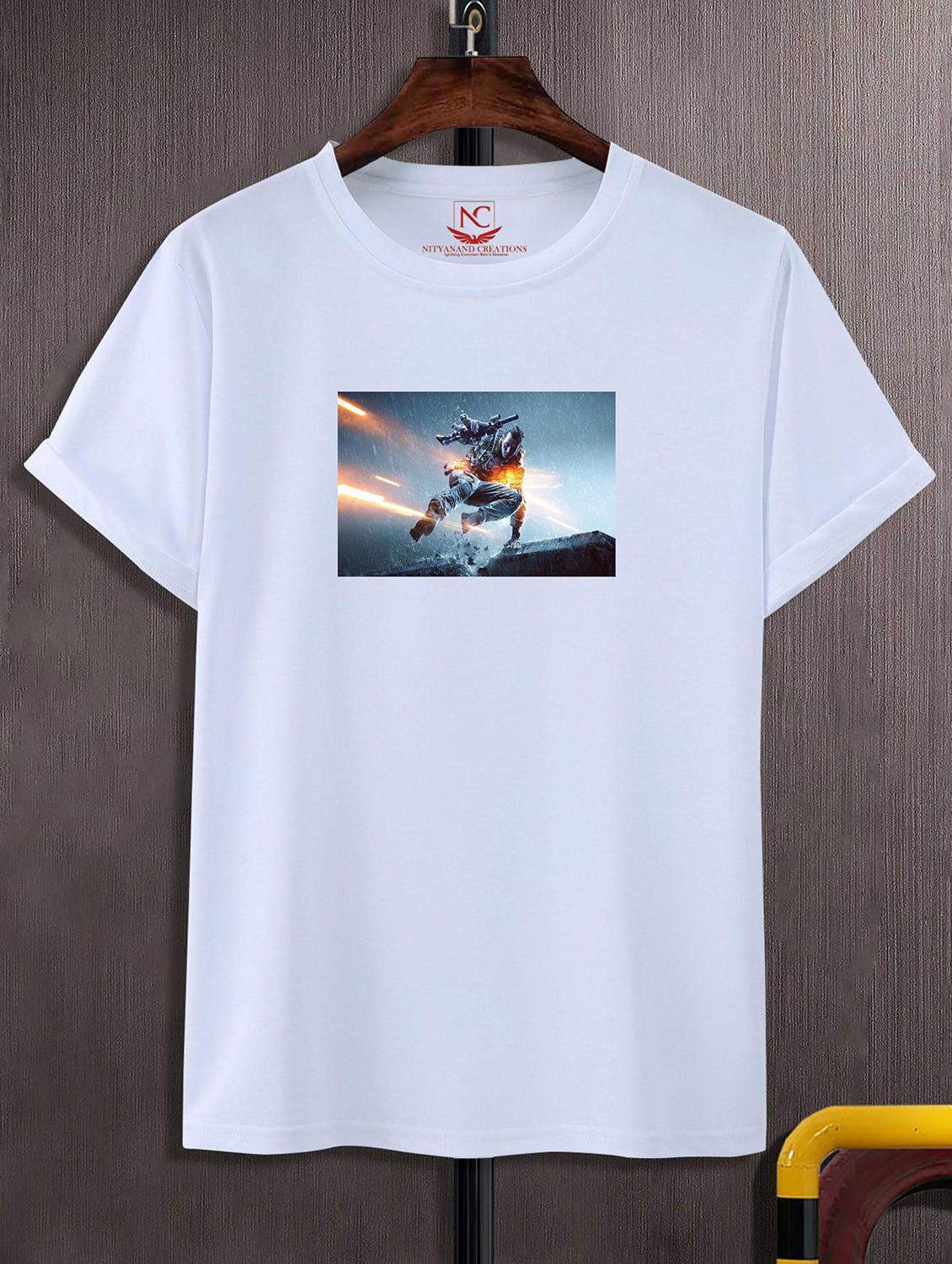 unisex white polyester graphic print t-shirt - 20856432 - Zoom Image - 0