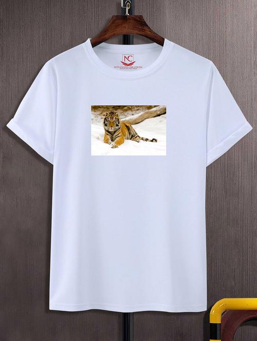unisex white graphic printed t-shirt - 20856436 - Standard Image - 0