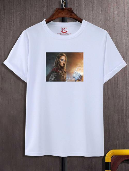 unisex white graphic printed t-shirt - 20856443 - Standard Image - 0