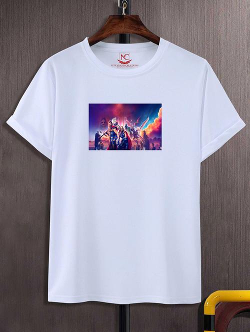 unisex white graphic printed t-shirt - 20856450 -  Standard Image - 0