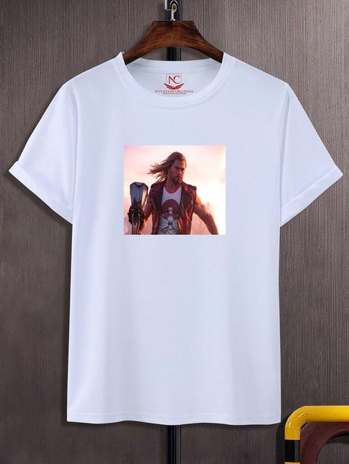 unisex white polyester graphic print t-shirt - 20856452 - Standard Image - 0