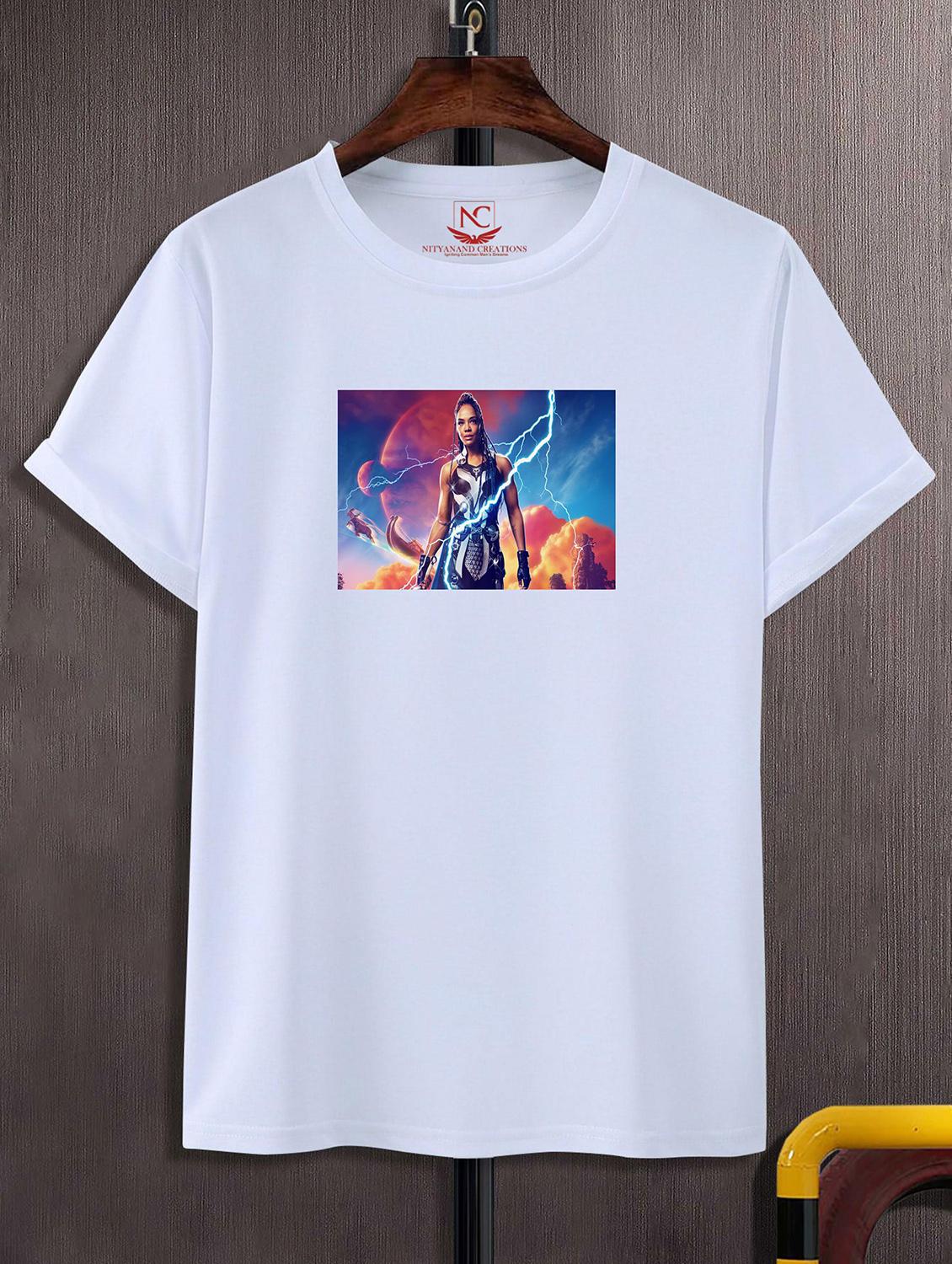 unisex white graphic printed t-shirt - 20856453 -  Zoom Image - 0