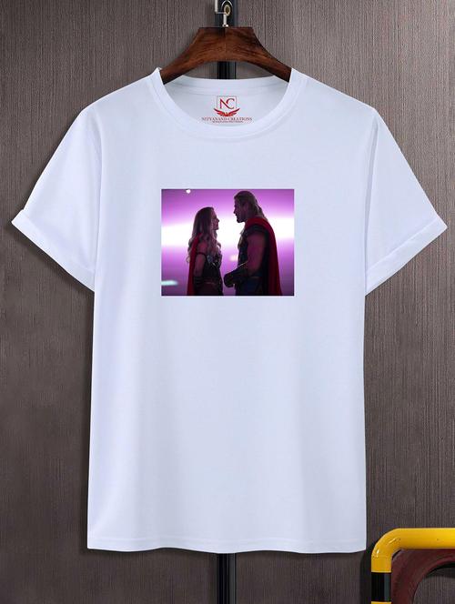 unisex white graphic printed t-shirt - 20856456 -  Standard Image - 0