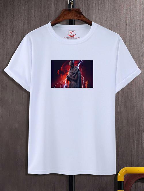 unisex white polyester graphic print t-shirt - 20856458 - Standard Image - 0