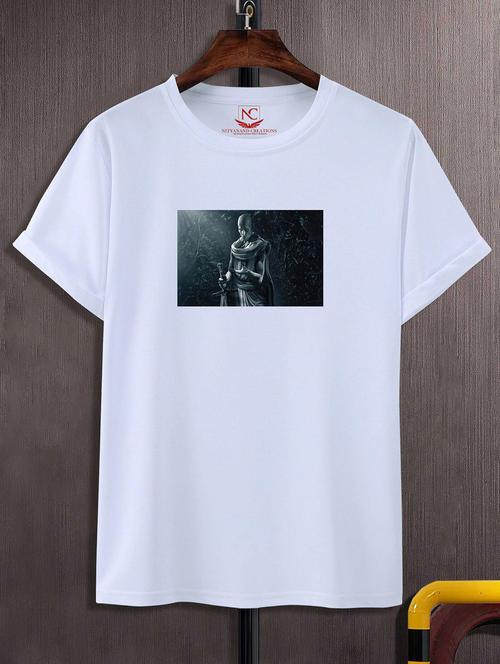 unisex white graphic printed t-shirt - 20856460 -  Standard Image - 0