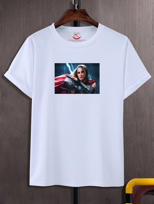 unisex white graphic printed t-shirt - 20856462 -  Standard Image - 0
