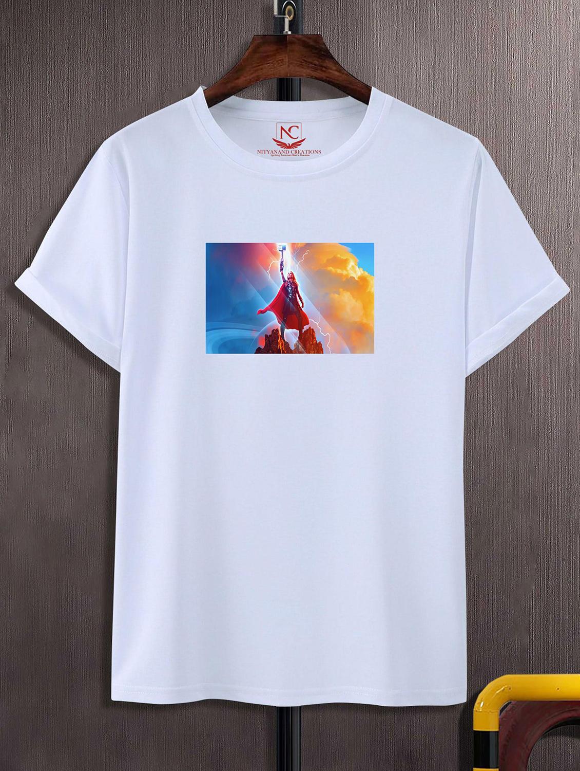 unisex white polyester graphic print t-shirt - 20856465 - Zoom Image - 0