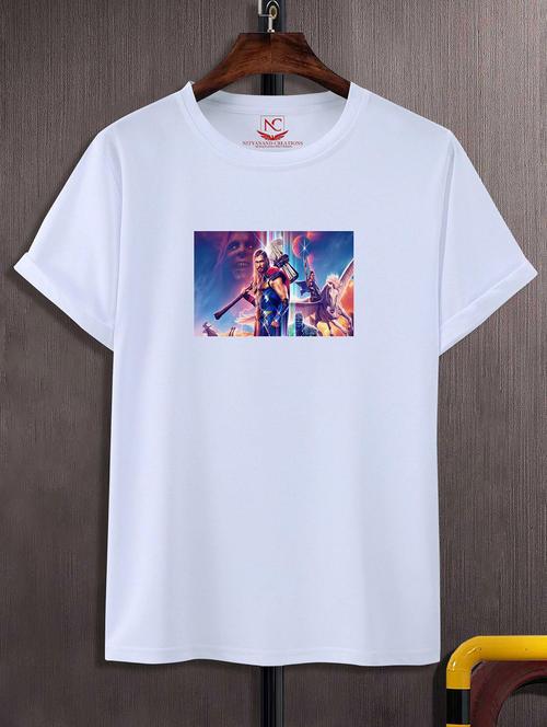 unisex white graphic printed t-shirt - 20856466 -  Standard Image - 0