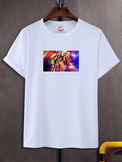 unisex white graphic printed t-shirt - 20856469 - Standard Image - 0