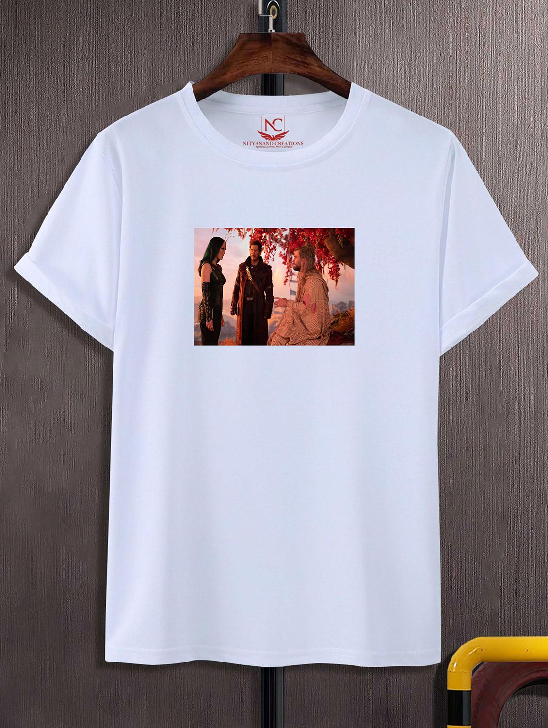 unisex white graphic printed t-shirt - 20856471 -  Zoom Image - 0