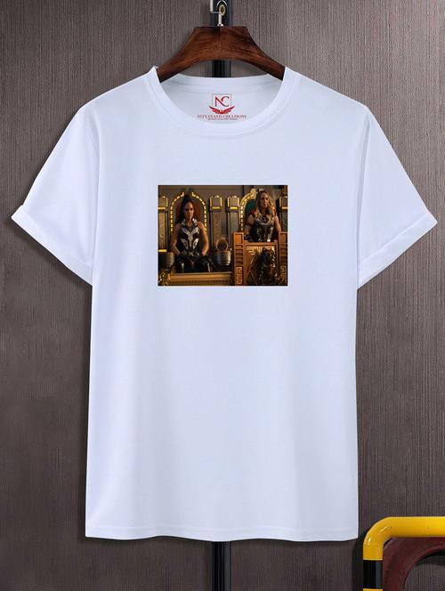 unisex white graphic printed t-shirt - 20856473 - Standard Image - 0