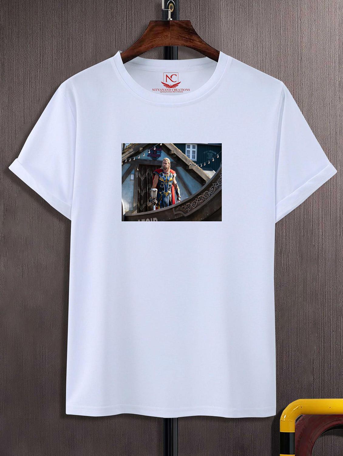 unisex white polyester graphic print t-shirt - 20856474 -  Zoom Image - 0