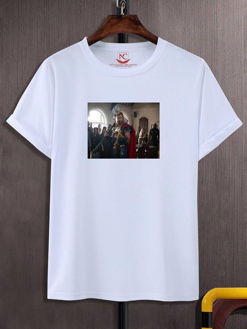 unisex white graphic printed t-shirt - 20856475 -  Standard Image - 0