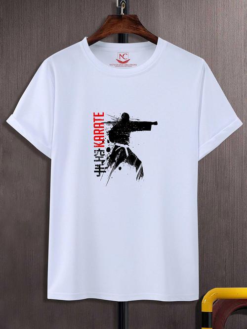unisex white polyester graphic print t-shirt - 20856487 -  Standard Image - 0